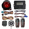 BANVIE ① Car Keyless Entry Security Alarm System + ② Remote Engine Start Starter + ③ Push to Start Stop Iginition Kit Button