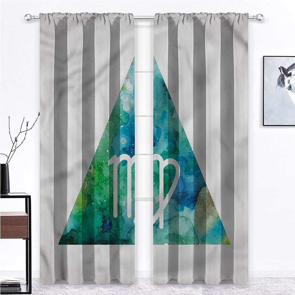 GugeABC Farmhouse Curtains Virgo for Kitchen Cafe Decor Geometrical Triangles 84 x 84 Inch (2 Panels)