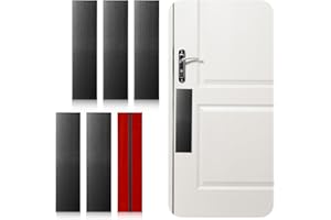 Otoolling 6 Pcs Door Scratch Protection Plate Door Metal Kick Plate 3" x 12" Self Adhesive Stainless Steel No Drill Kickplate for Interior, Exterior Doors, Black