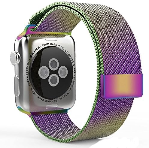 Touch Rage, Milanese Loop, Apple Watch Band, Stainless Steel Mesh Strap, Magnetic Closure Clasp, Premium Band for Series 1 and Series 2 Apple Watch, 42mm, Colorful