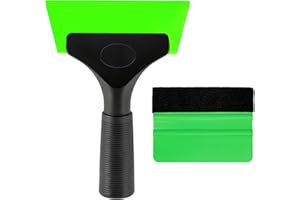 Yourkar 2 PCS Window Tint Kit Tools, Professional Vinyl Wrap Kit with Plastic Squeegee & Felt Squeegee, Universal Privacy Film Installation Tint Tools for Vehicle Glass Home (Green)