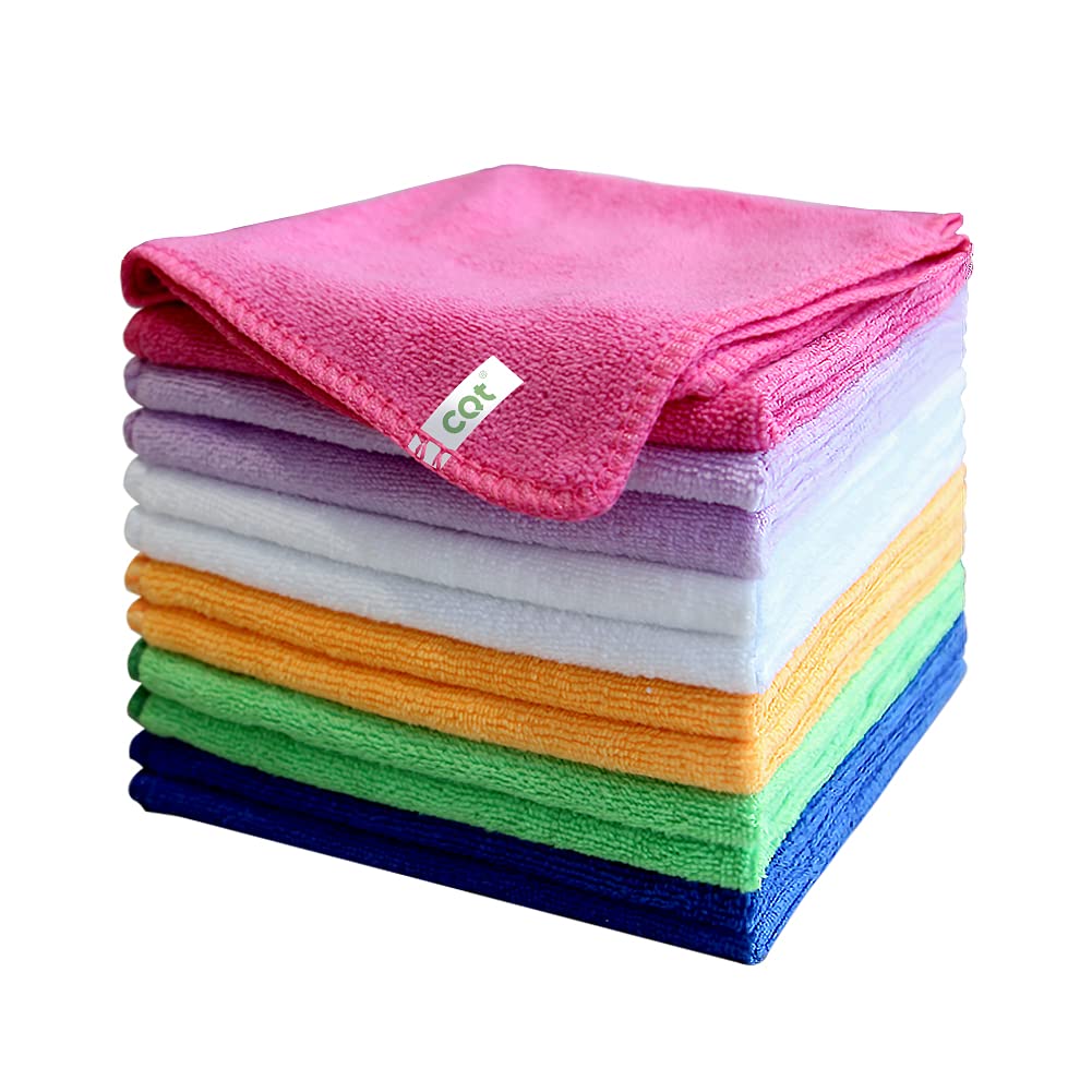 QT CQT Microfiber Reusable Cleaning Cloth Washing Cloth, Dish Cloth (30x30cm 12packed)