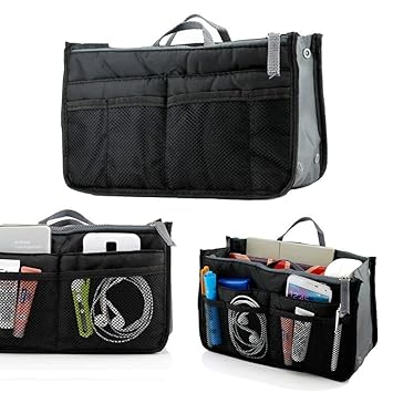 BLEQYS? Travel Multi-Pocket Handbag Organizer Purse Insert Liner Pouch for Lady Women