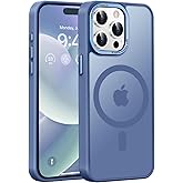 Newfuture Upgraded Magnetic for iPhone 15 Pro Max Case [Compatible with Magsafe] [Mil-Grade Protection], Pocket-Friendly, Slim Translucent Phone Case Cover for iPhone 15 Pro Max 6.7", Light Blue