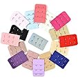 17 pcs Assorted Colors Women 2-Hook 3 Rows Spacing Bra Extender Strap