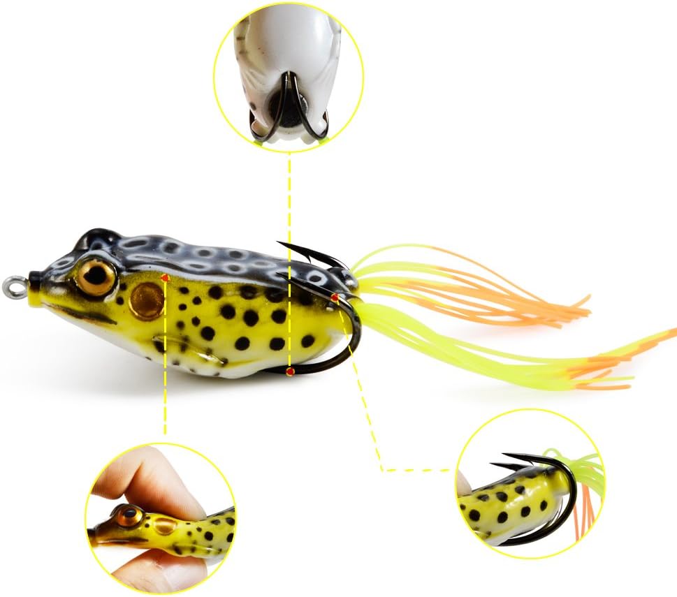 Supertrip Topwater Frog Crankbait Tackle Crank Bait Bass Soft Swimbait Lures Crankbaits Baits Hard Bait Fishing Lures Color 6pcs : Sports & Outdoors