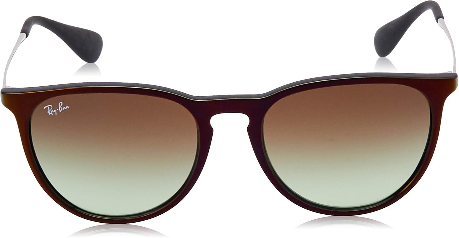 Ray-Ban Women's RB4171 Erika Round Sunglasses, Dark Rubber Tortoise/Brown Gradient, 54 mm: Ray Ban: Shoes