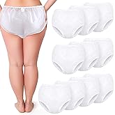 Weewooday 10 Pcs Waterproof Incontinence Underpants Plastic Pants Incontinence Leak Protection Adult Washable Diaper Cover (White,Large)