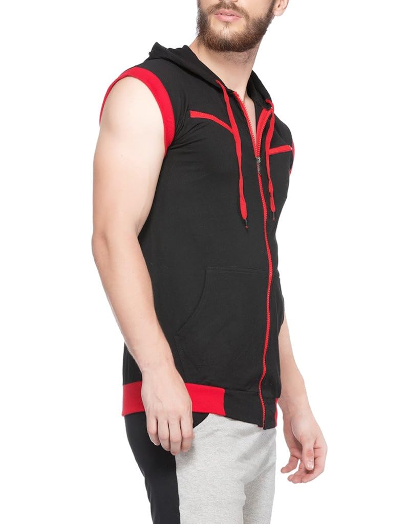 v3squared men's cotton hooded vest ($pzip)