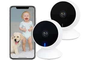 Baby Monitor 2 Cameras, Indoor Security Camera with Phone App, Baby Camera with Sound & Motion Detection, 1080p HD, 2.4G WiFi