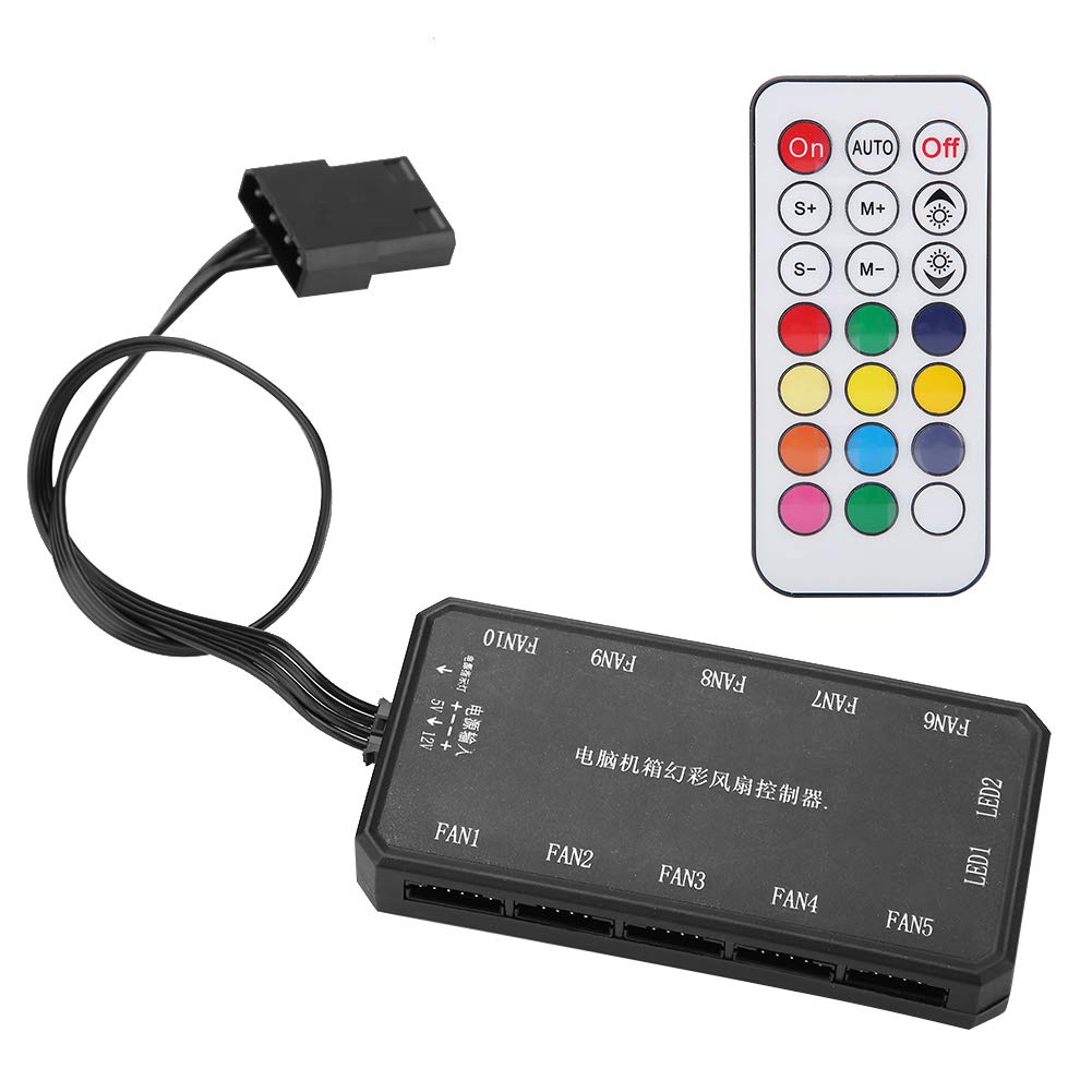 Diyeeni Computer Fan Controller with Remote Control, 15m RF Wireless, Anti-Inversion Function
