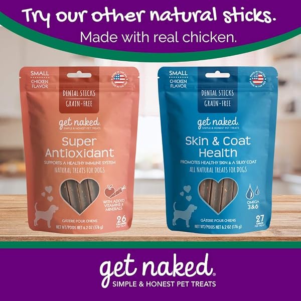 GET NAKED GRAIN FREE 1 POUCH 6.2 OZ WEIGHT MANAGEMENT DENTAL CHEW STICKS, SMALL