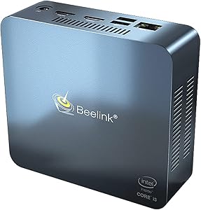 Mini PC Beelink U55 Intel core i3-5005U Windows 10 64-bit Mini Desktop Computer,Dual HDMI / 2.4G+5G WiFi/Gigabit Ethernet/Type-C Port / 4 USB Ports (U55 8+128G)