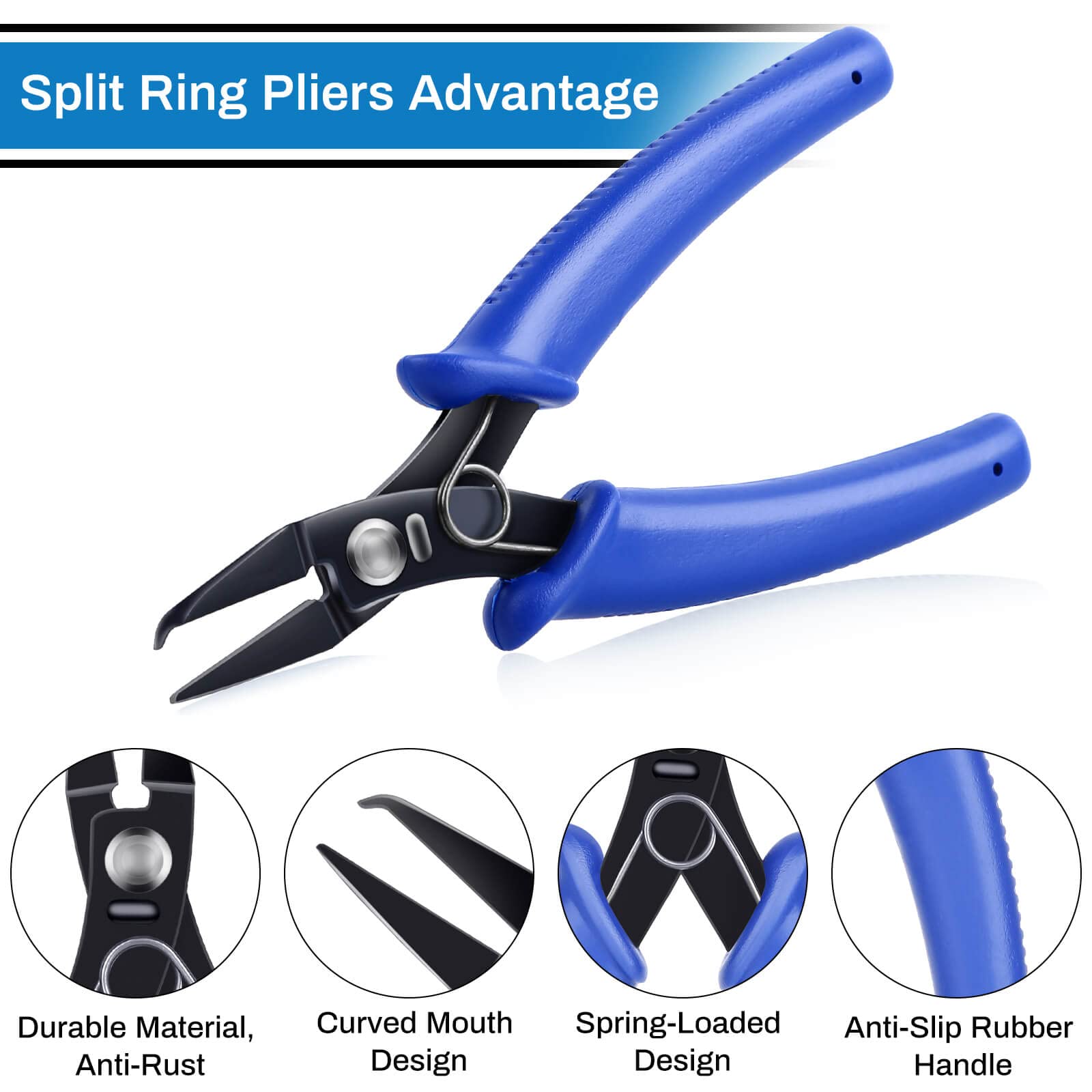 Evatage Split Ring Opener Tool - Keychain Pliers for Jewelry Making