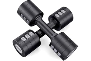 EAST MOUNT Adjustable Dumbbells 5 lb Dumbbells Set of 2 / Pair 10 lb Total Free Weights 6 in 1 Women Hand Weights for Home,Office,Gym Exercise Training 2lb 3lb 4lb 5lb Fast Adjust
