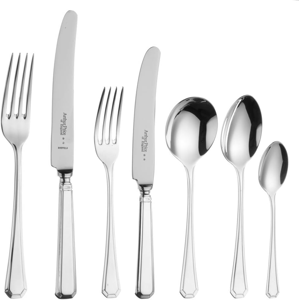Arthur Price of England Sovereign Stainless Steel 124 Piece Canteen for 12 with Fish Eaters