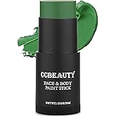 CCbeauty Witch Green Face Paint Stick, Face Painting Kit, Dark Green Cream SFX Makeup Foundation, Professional Body Paint for St. Patrick's Day, Halloween Costume Party, Grinch Hulk Monster Makeup