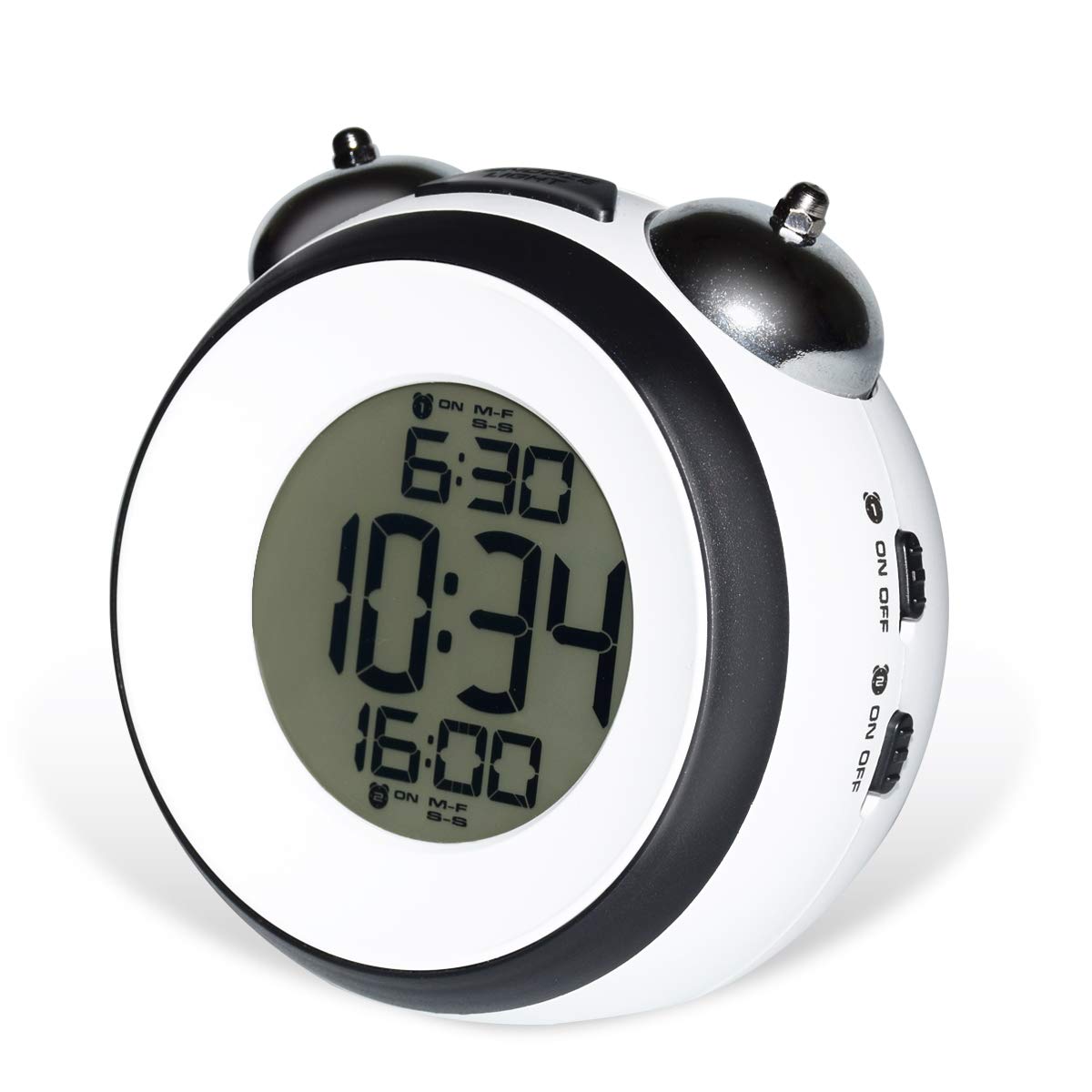 Opard Lauter Wecker für Schwere Schläfer, Digitalwecker Dual-Wecker mit Optionalem Wochentag ...