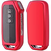 Key Fob Cover Case Fit for 2022 Kia EV6 Soft TPU Keyless Entry Remote Holder Skin Protector (Red)