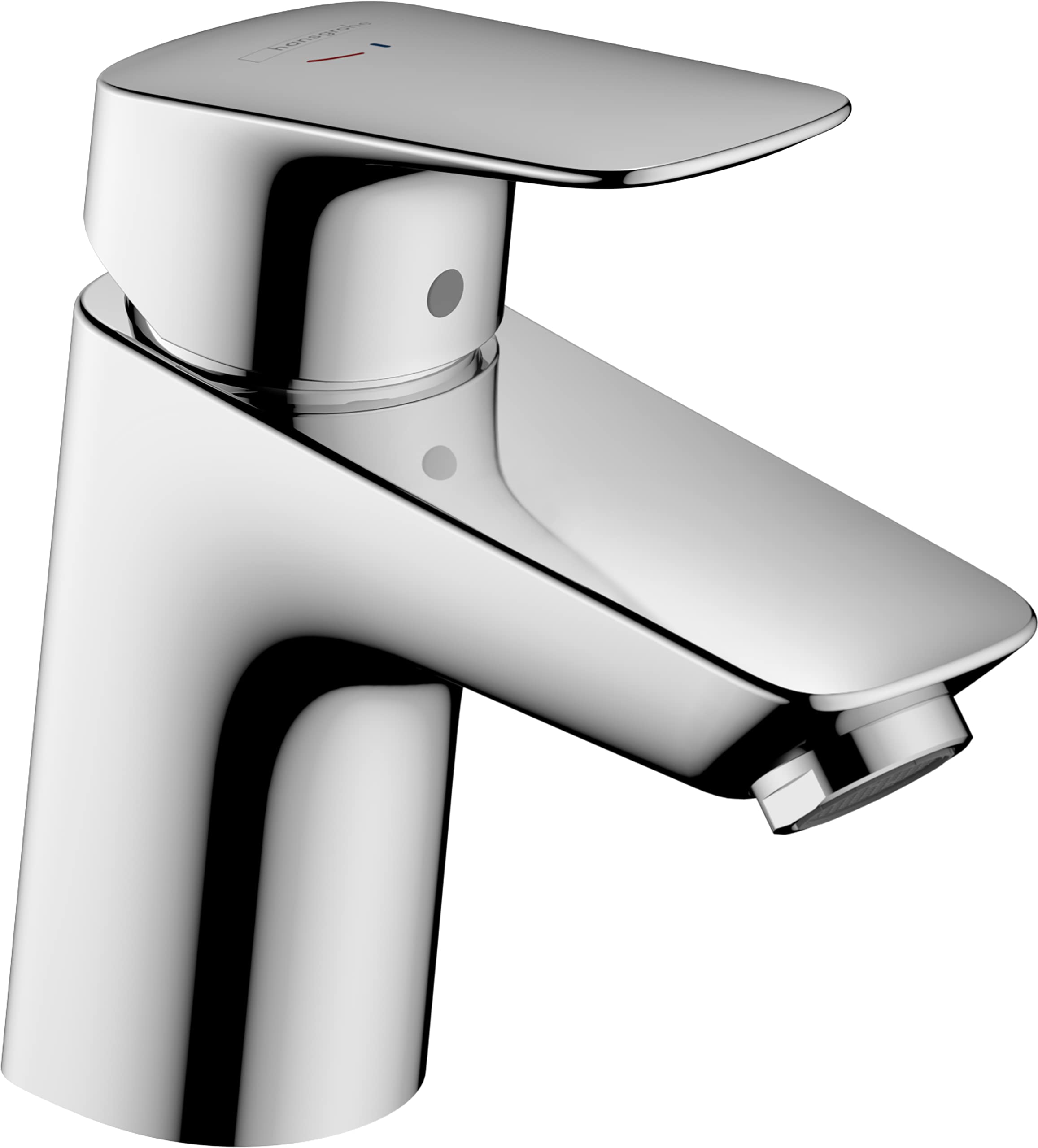 hansgrohe Logis - bathroom tap without waste, energy-saving (CoolStart), bathroom sink tap with spout height 67 mm, basin mixer tap water-saving (EcoSmart), chrome, 71073000