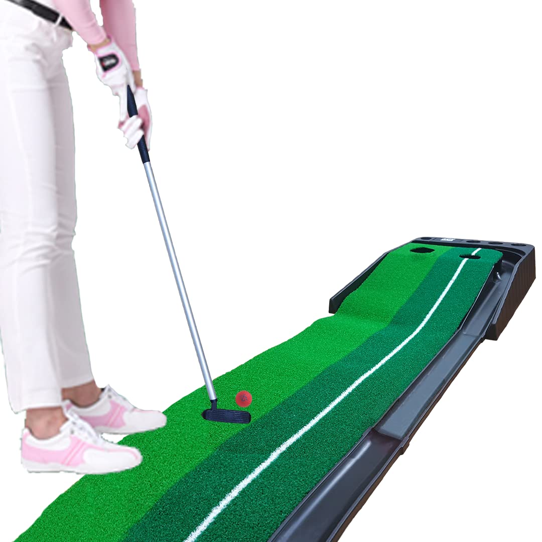 Macro Giant Golf Putting Mat, 3 Meters Mat, Automatic Ball Return Feature, 2 Different Size Holes