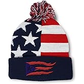 Pom Pom Beanies for Women Puerto Rico Flame Flag Black Caribbean Boricua Skull Cap Acrylic One Size