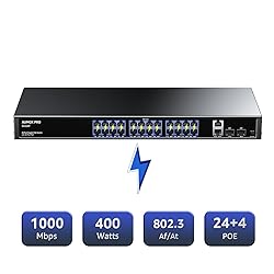 24 Port Gigabit PoE Switch,AUMOX PRO 28 Port PoE