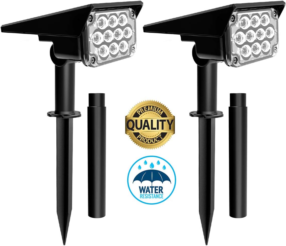 TSUN 20 LED Solar Spotlights, IP65 Waterproof Solar Landscape Ground