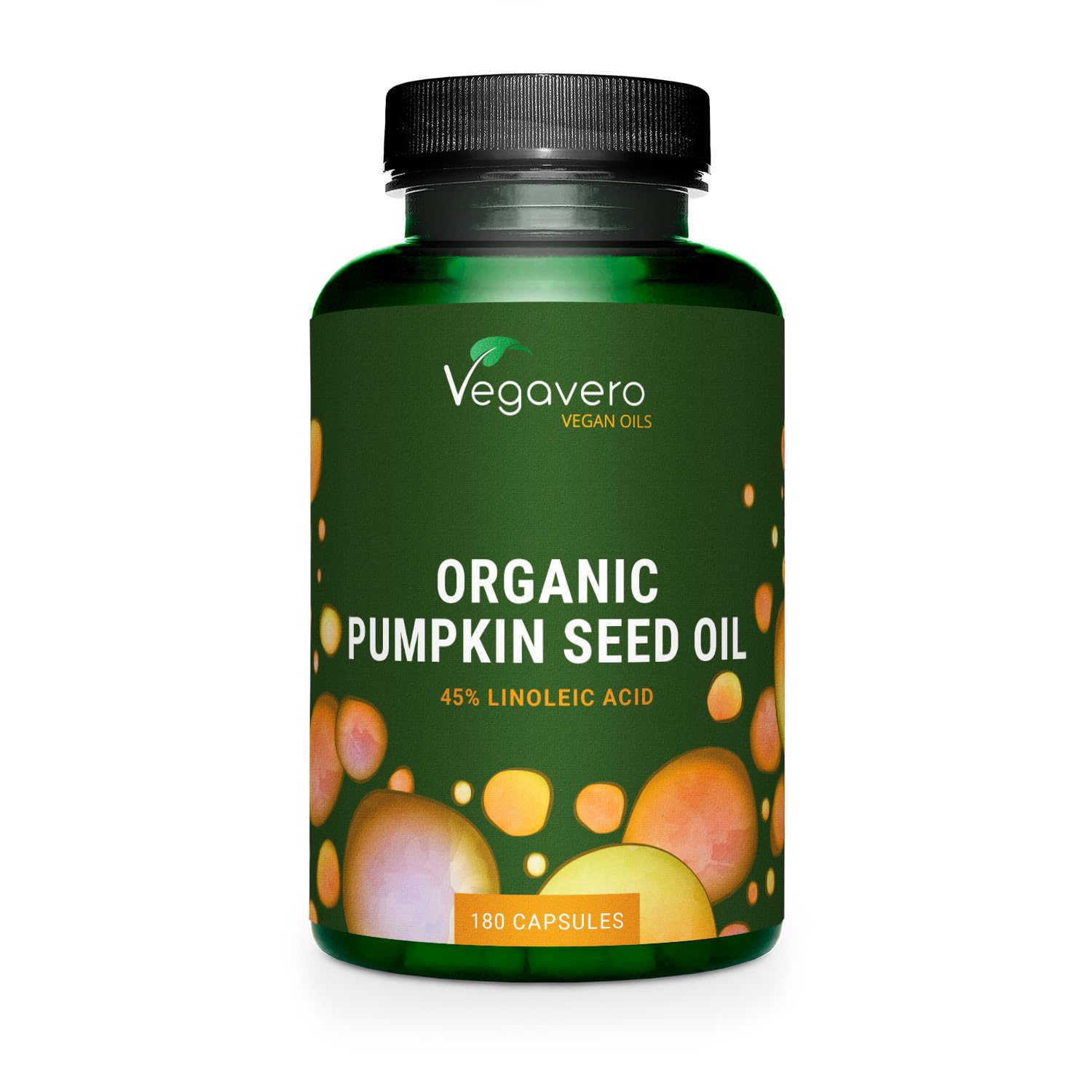 Vegavero Organic Pumpkin Seed Oil Capsules 1000 mg | Prostate Supplements | 45% Omega 6 Fatty Acids | NO Additives | Overactive Bladder & Urinary Tract Health | 180 Capsule | Vegan