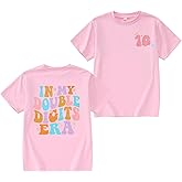 IZYJOY in My Double Digits Era Shirts Girls 10th Birthday T-Shirts 10 Years Old Birthday Party Short Sleeve Summer Tee Tops