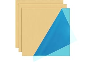 LOYORTY 3 Pcs Brass Sheet 6”x 6”x 0.06”, H62 Brass Plate 16 Gauge (1.5mm) Thickness, Film Attached Brass Plates Metal, Brass Plate Sheet for Crafts DIY Decoration