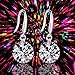 Hosaire Dangle Earrings Women's Silver Earings Drop Shiny Cubic Zirconia Studs Hypoallergenic for Girls