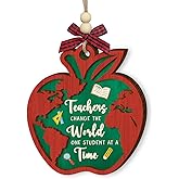 Teacher Christmas Ornament 2025 - Teacher Gifts for Women, Men, Thank You Ornament for Daycare, Preschool, Retirement, Appreciation Teachers Gift Ideas - Wooden Hanging Christmas Decorations