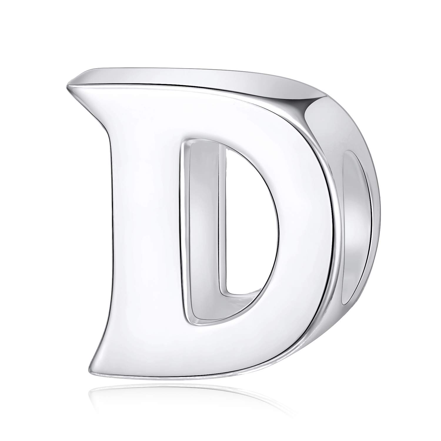 Alphabet Initial Letter A-Z 925 Sterling Silver Beads Fit Pandora Letter D Charm Bracelets