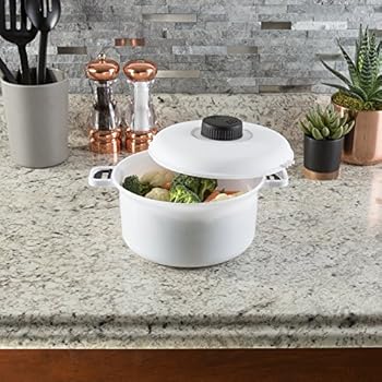 Handy Gourmet Micromaster Kitchen Microwave Pressure Cooker - White