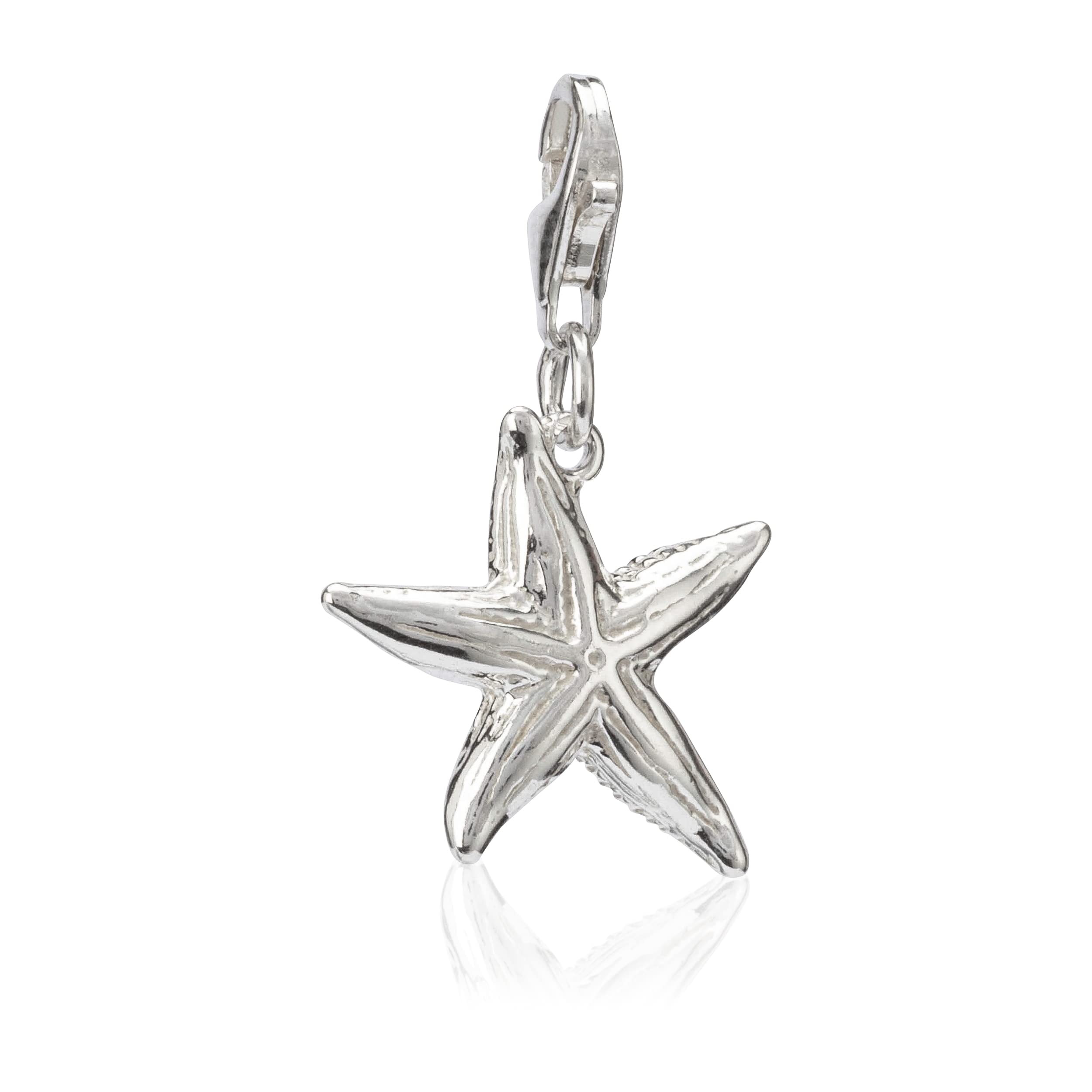 NKlaus charms pendant starfish 925 Silver 15x15mm for charms bracelets 36277
