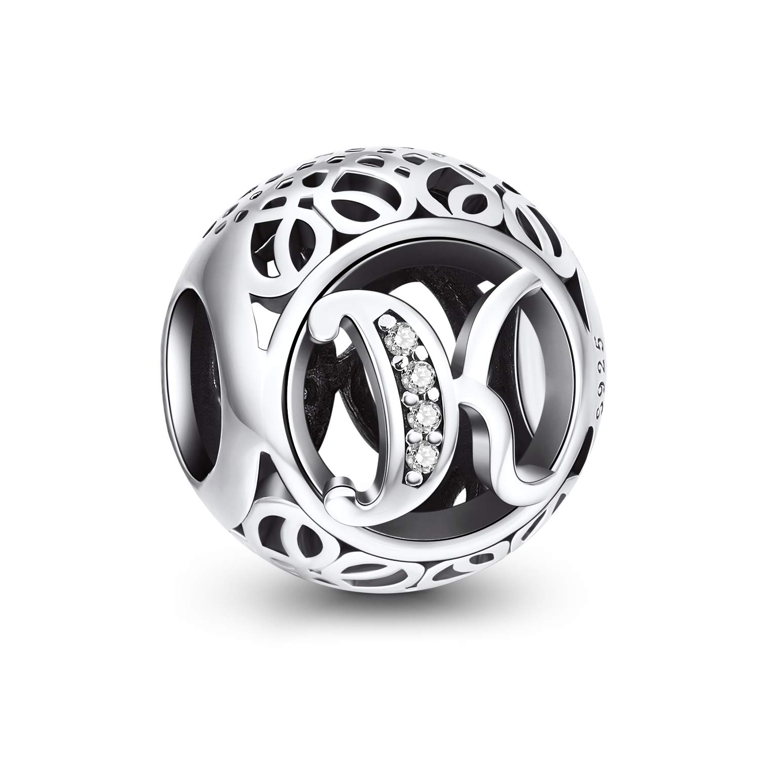 NINGAN Letter Alphabet Charm 925 Sterling Silver Charms Fits European Bracelets Compatible (L) — image 1