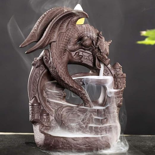 Dragon Incense Burner, Ceramic Backflow Incense Holder Incense Cones