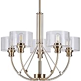 FORTE Lighting Zane - 5 Light Chandelier in Transitional Style-21.5 Inches Tall and 27.5 Inches Wide-Soft Gold Finish