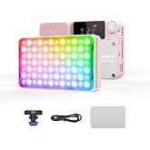 amaran Ace 25c Video Light,25w RGB Portable Light On-Camera Video Lights | CRI/TLCI 95+,CCT 2,300K-10,000K,Rechargeable Dimmable Vlog Light,APP Control,PD Charging Pink for Photography