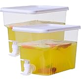 BEWBBAT 2 Pack 1.3 Gallon Fridge Drink Dispenser with Spigot, Leak-proof Plastic Beverage Drink Dispenser Refrigerator Iced Juice Lemonade Dispenser For Party, Bar