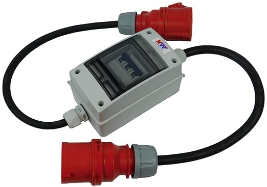 NWP CEE Adapter 32A 400V Stecker auf 16A 400V Kupplung Starkstrom - IP44 - mit Leitungsschutzschalter 3B16A - H07RN-F 5G2,5/5