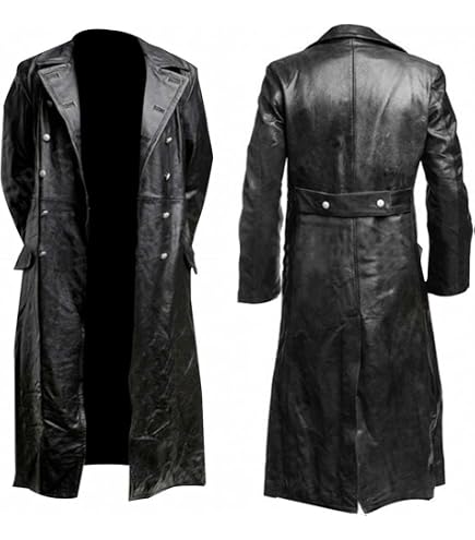 Takitop Jackalious Black Trench Coat Real Lambskin Leather for Men
