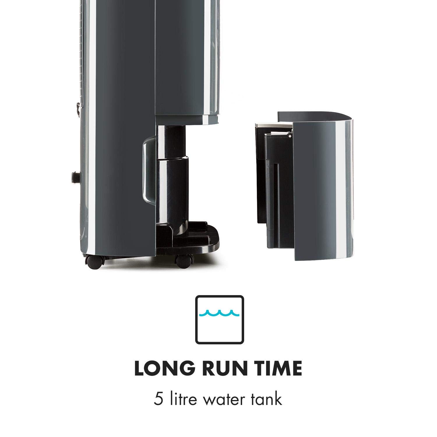 Klarstein DryFy20 Déshumidificateur • Déshumidificateur de pièce • 420 W • 20 L/24h • Pièce de 40-50 m² • DrySelect • Mode silencieux • Seulement 45dB • Gris