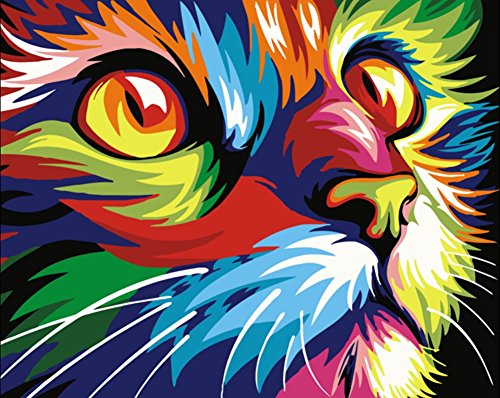 New arrival DIY Oil Painting by Numbers Kit Theme PBN Kit for Adults Girls Kids White Christmas Decor Decorations Gifts - Color Cat Head (Without Frame) - Thumbnail 7