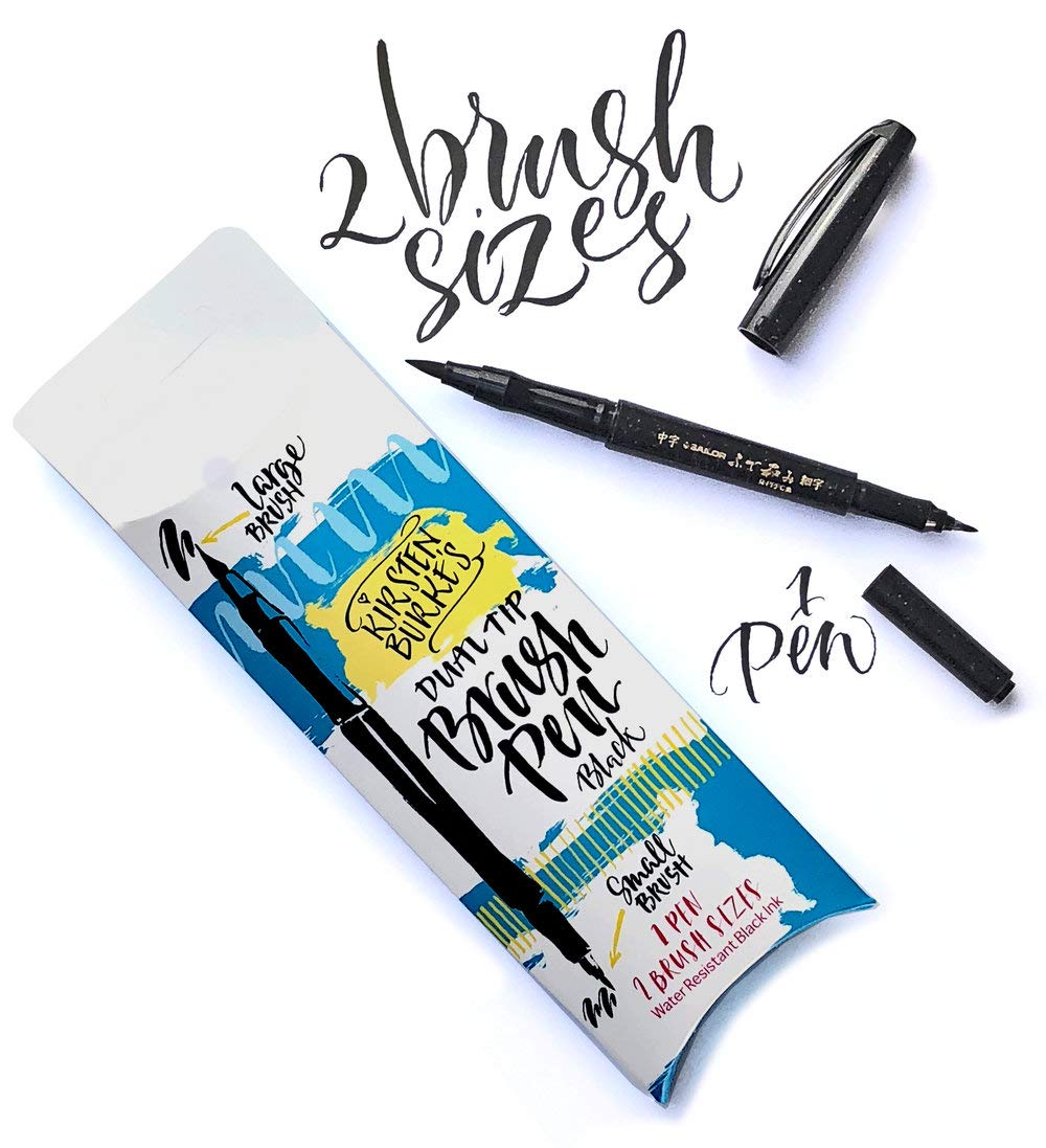 KIRSTEN BURKE Dual Tip Brush Pen - UNIQUE IN THE UK - 2 brush pens in 1! Perfect for travelling! Twice the value and easy to use