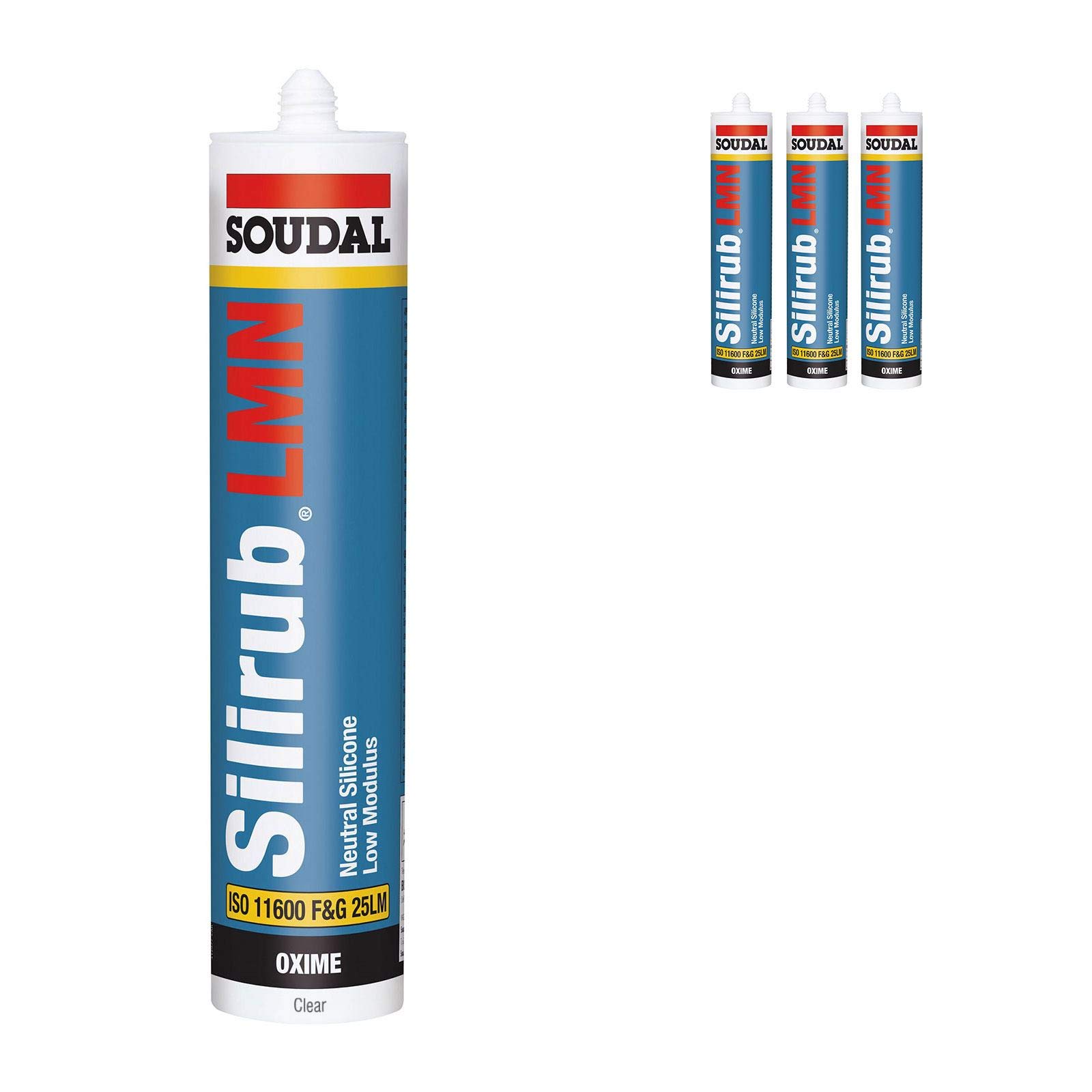 Clear Soudal Silicone Sealant Slirub LMN All Purpose External Low Modulus Neutral Cureal Low Modulus Neutral Cure