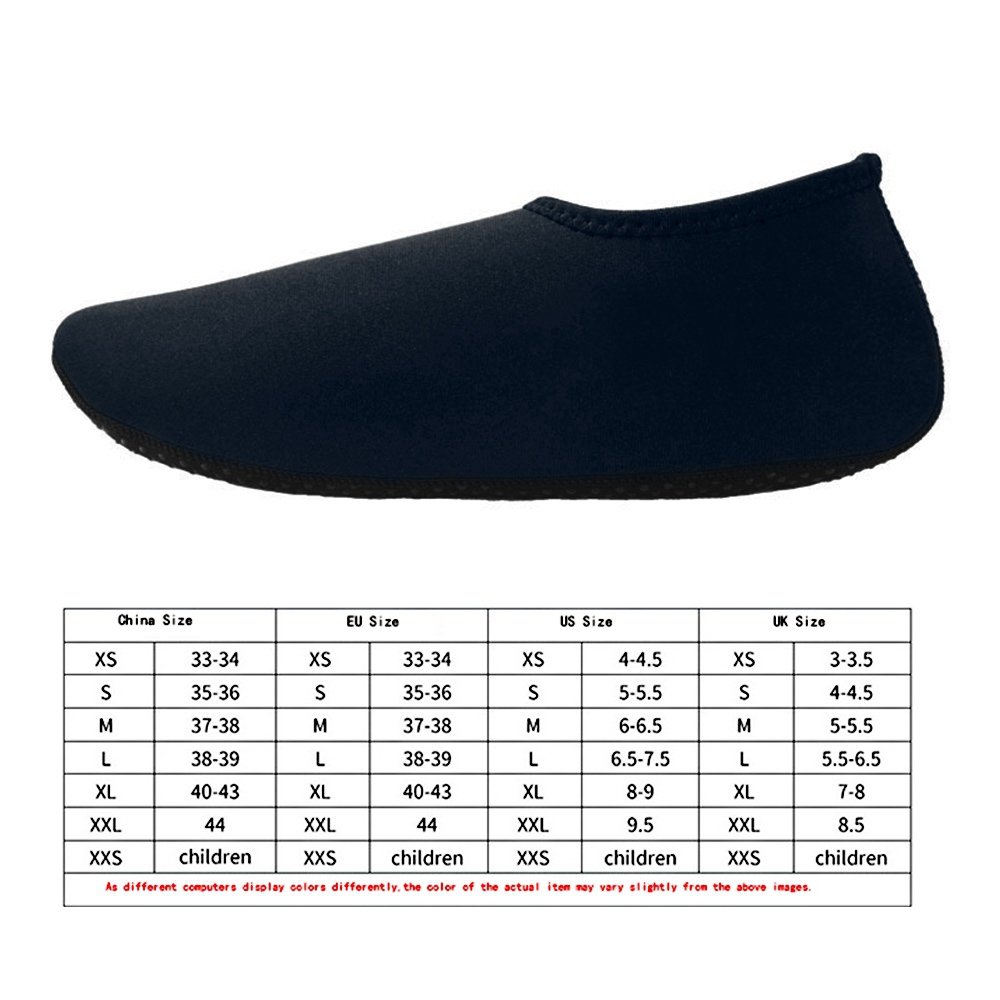 ReFaXi Unisex Adult Water Shoes Aqua Socks DivingSocks Pool Beach Swim Slip On Surf Navy Blue,XXL 44-45