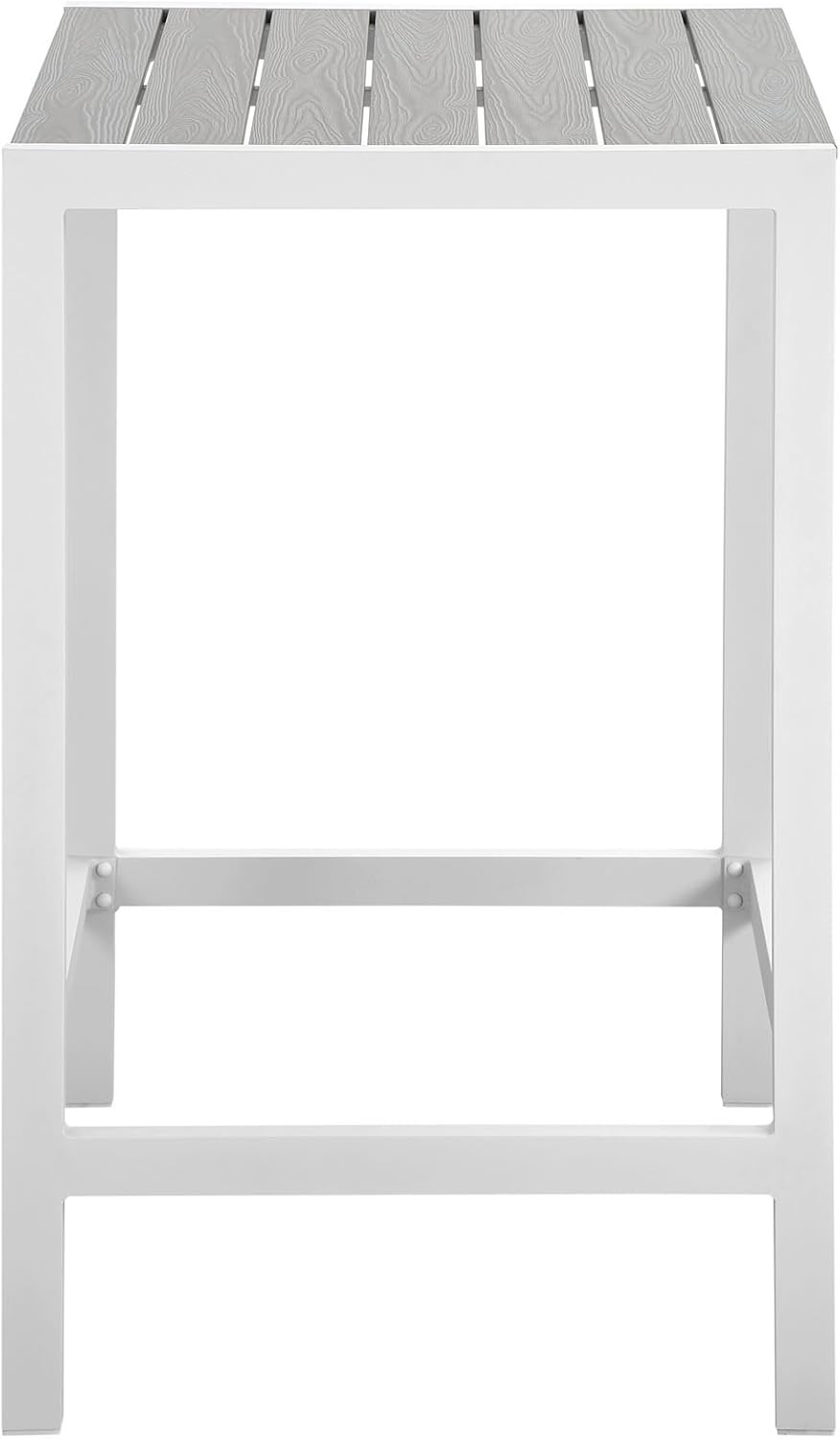 Modway Maine Aluminum Outdoor Patio Bar Table in White Light Gray: Garden & Outdoor