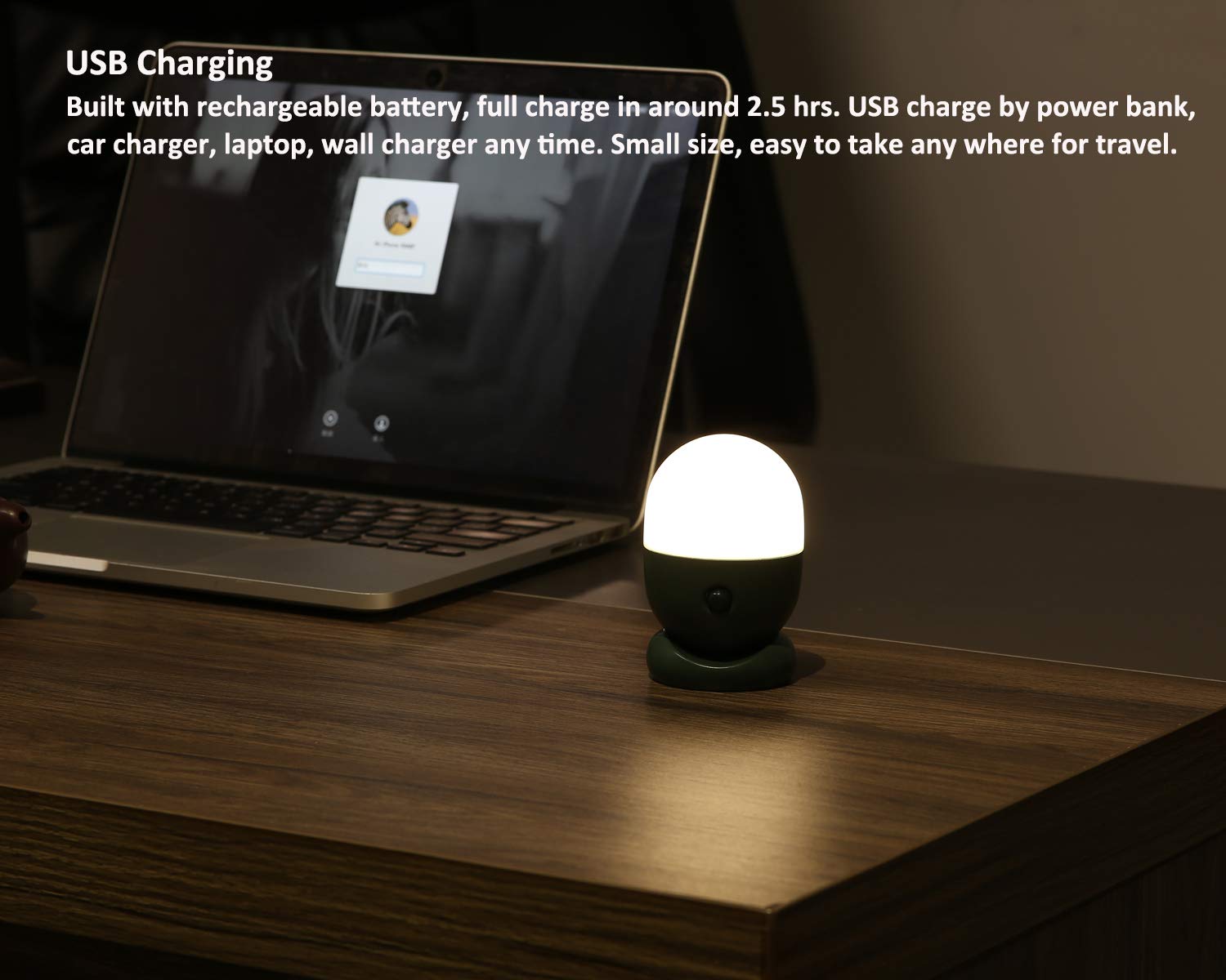 Motion Sensor Night Light, TIGOD Rechargeable Bedside Lamp Wall Emergency Light, LED Night Light for Bedroom Bathroom Toilet Hallway Outdoor Camping Battery Operated Night Lights